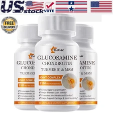 180 Glucosamine Chondroitin Turmeric & MSM Capsule Joint Strength Support 2100mg