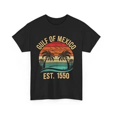 Gulf of Mexico Shirt, Beach Palm Trees Sunset Gulf of Mexico Est 1550 Shirt