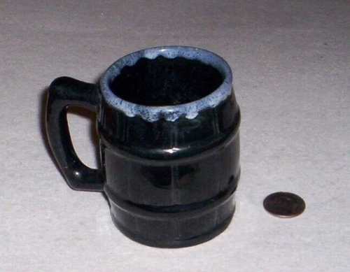 Van Briggle Pottery  Barrel Mug  Blue Drip