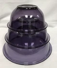 PYREX Vintage Amethyst Purple Nesting Mixing Bowls 322 - 323 - 325