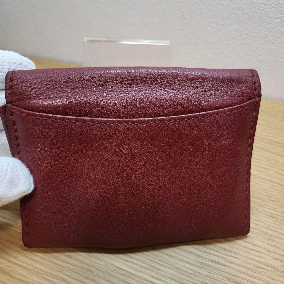 Auténtica billetera cuadrada roja Chloe Marcy Foto 2 de 4