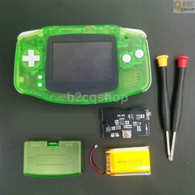 GBA IPS LCD Backlight Kit Drop in 1800mAh batteries with shell GameBoy Advance