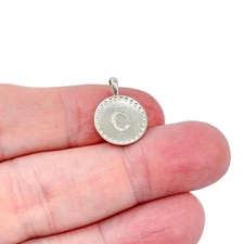 Estate Sterling Silver 925 Initial C Disc Charm