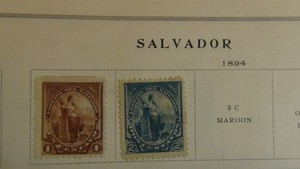 Stampsweis El Salvador collection on Scott and Harris pages est 360 Stamps to 92