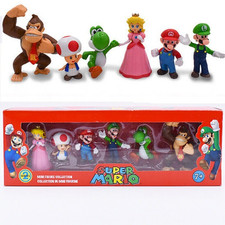 Image of 6PCS Super Mario Bros PVC Action Figures Dolls Toys Luigi Yoshi Model Kids Gifts