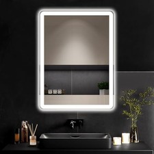 24"x32" LED Bathroom Vanity Mirror with Lights, Anti-Fog, Dimmable, Beige