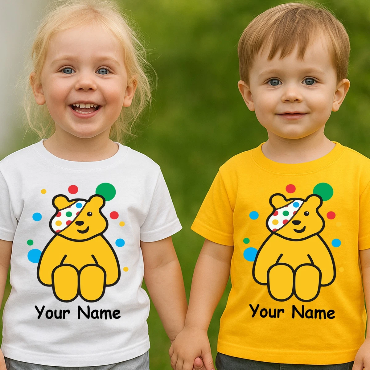 Spotty Pudsey Bear Heart Camiseta, Niños Necesitados De Caridad Dotty