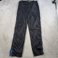 Vintage Nike Windbreaker Pants Men Small Black Unlined Drawstring Gym Zip Ankle