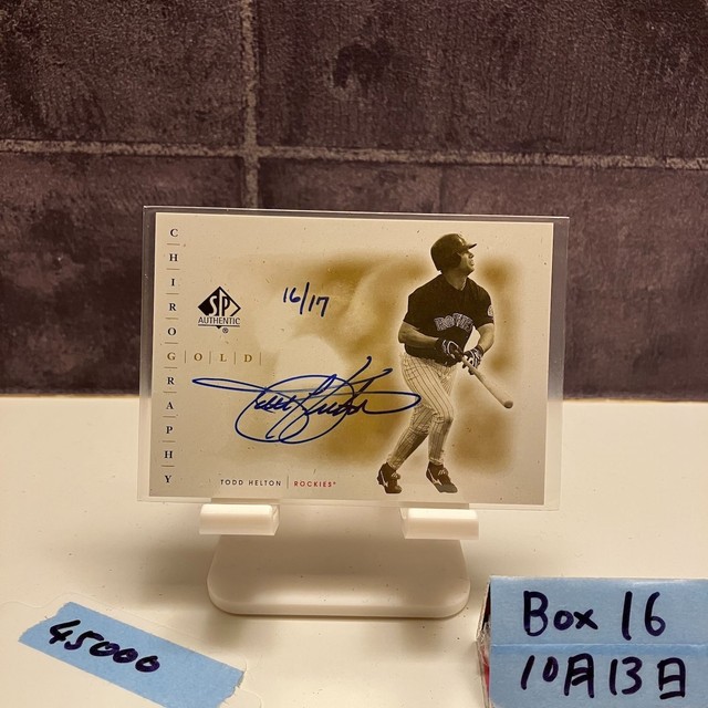 Todd Helton 2001 Upper Deck Autogrammkarte Colorado Rockies Baseball gebraucht