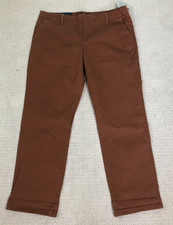 NEW Tommy Hilfiger Hampton Chino Pants Womens Brown Size 16 Stretch Slim
