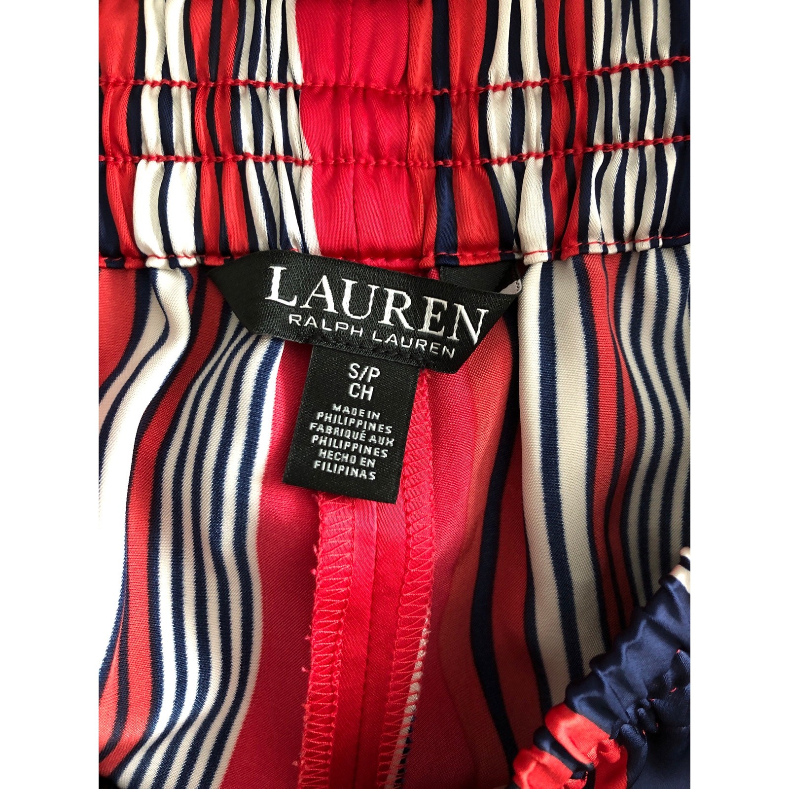 Lauren Ralph Lauren Striped Pants Women's Small Satin Charmeuse NEW thumbnail 5