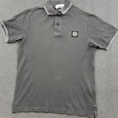 Stone Island Polo Shirt Mens Small Gray Size S Cotton Slim Fit