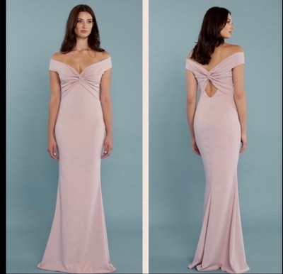 Katie May Liu Knot Front Dress - Ballet Pink bridesmaid wedding prom gala NEW 12
