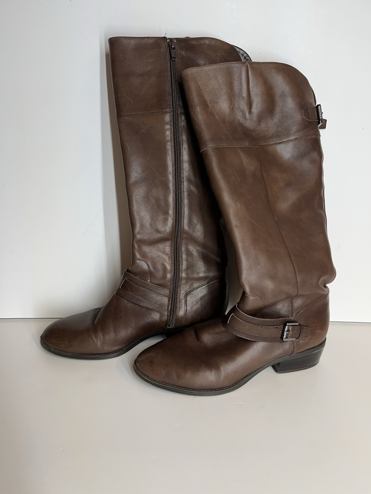 Lauren Ralph Lauren Maritza Brown Leather Knee High Riding Boots Size 9 B