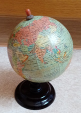 alter DDR Globus 1957 politischer Erdglobus Bakelitfuss VEB Leipzig 12 cm klein