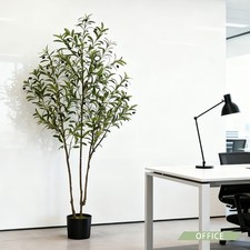 6ft Potted Artificial Olive Tree Faux Silk Plant for Home Office  Bedroom Decor