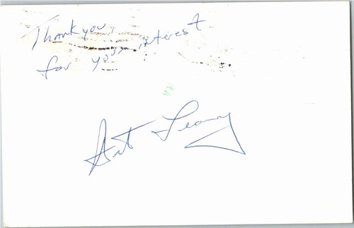 1970's -Art Leary- Signed/Autograph/Auto Postcard Southern Connecticut State NBA