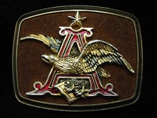 PF25155 *NOS* VINTAGE 1979 **ANHEUSER-BUSCH** BEER BREWING CO. BRASSTONE BUCKLE
