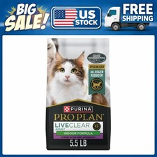 Purina Pro Plan LiveClear Indoor Dry Cat Food Turkey Rice Formula 5.5 lb Bag