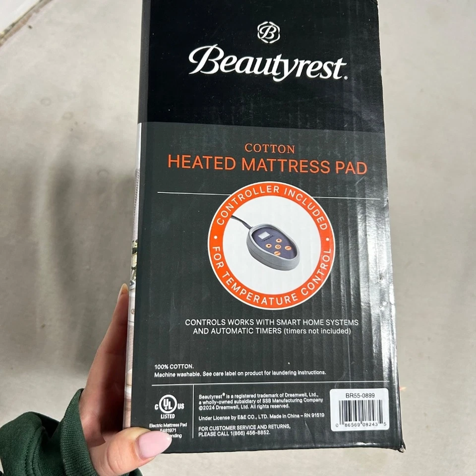 NEW Beautyrest Heated Cotton Mattress Pad Full Size Dual Controller Bed Warmer - Image 3 of 4