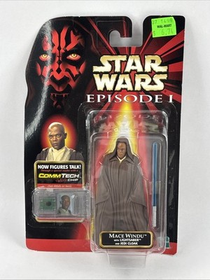 1998 Star Wars Episode 1 Mace Windu .00 FIRST EDITION Blue Lightsaber Variant