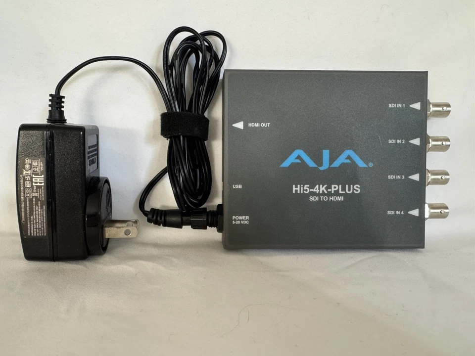 Convertidor AJA Hi5‐4K‐Plus SDI a HDMI 2.0 4K60 con fuente de alimentación probado funcionando Foto 3 de 4
