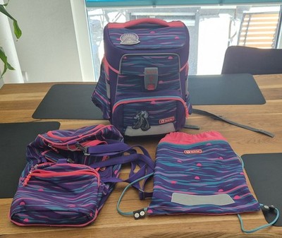 Step by Step SPACE Schulranzen-3er Set ''Shiny Dolphins'' Turnbeutel, Sporttasche