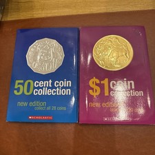 Scholastic 50 Cent & $1 Empty Coin Collection Folders