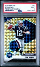 Tom Brady 2021 Mosaic Super Bowl MVP Reactive Yellow #281 PSA 