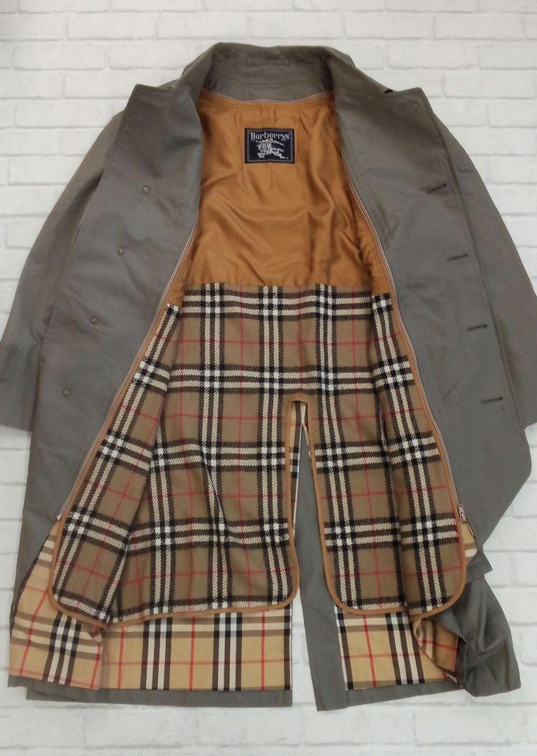 Burberry Long Coat Jacket Outerwear Stand Collar Khaki 100%  Wool For Men thumbnail 19