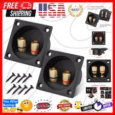 2PCS 2.2 Inch Square 2-Way Speaker Box Terminal Cup with Banana Plugs, Screw ...
