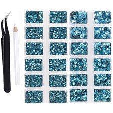 8000 Pieces 5 Sizes Hotfix Iron Flatback Glasses Rhinestones Crystal f