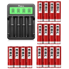 Lot 800mAh 14500 Lithium Li-ion 3.7V Rechargeable Battery / 4Slot Smart Charger