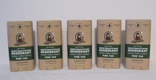New Lot of 5 DR. SQUATCH Men's Solid Deodorant Pine Tar 2.65oz Aluminum Free