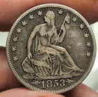 1853 Seated Liberty Half Dollar Arrows & Rays VF