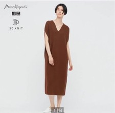 UNIQLO Knit Dress XS Brown Long Sleeve Casual Winter Used