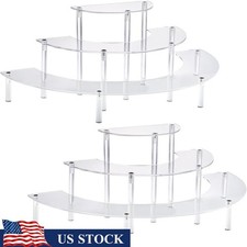 Acrylic Display Risers Organizers 3-Tier Shelf Stands Dresser Table Storage New