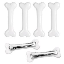 Bone Hair Clips Set - 6 Skull Skeleton Alligator Pins for Halloween & Daily Wear