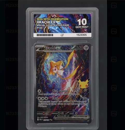 ACE 10 30th Jirachi 155 /128 ex Celebration Anniversary SIR Pokemon PSA