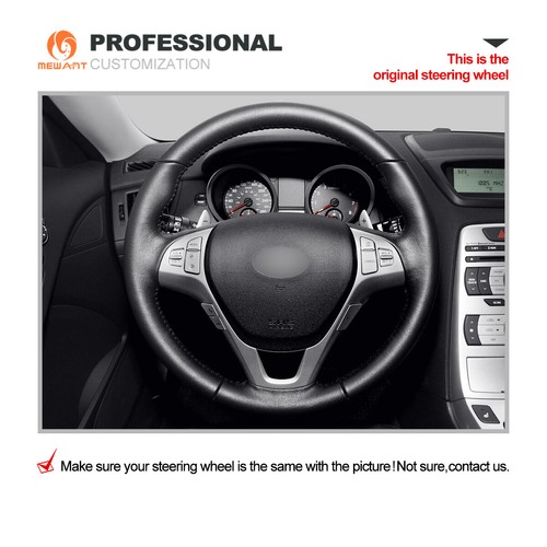 Synthetic Suede Car Steering Wheel Cover for Hyundai Genesis Coupe 2010-2013 - Bild 2 von 9