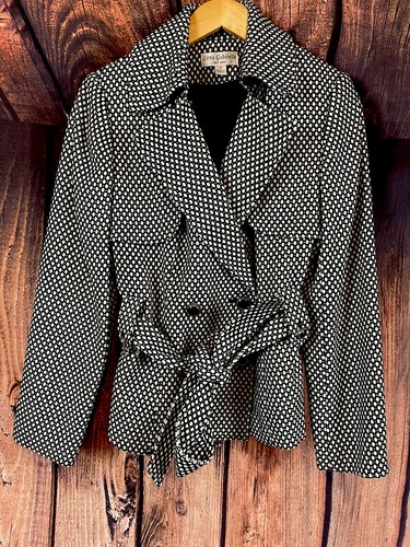 LENA GABRIELLE OF NEW YORK SHORT BLACK & WHITE BLAZER JACKET COAT SIZE 10 NWT - Picture 6 of 15