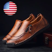 Men's Comfortable Leather Loafers Casual Breathable Driving Fashion Dress Shoes