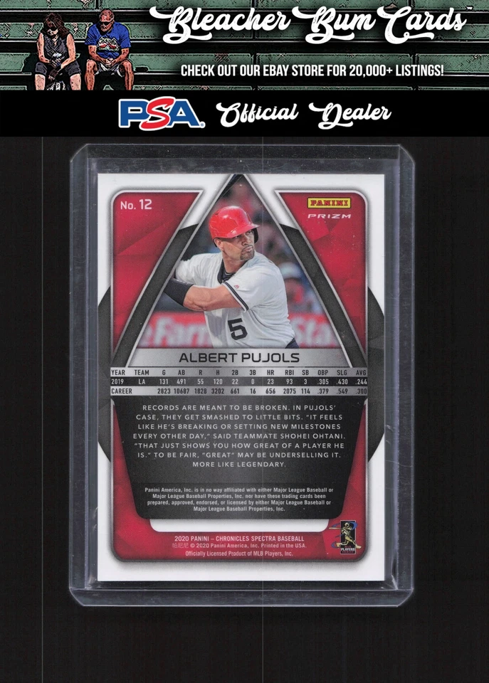 2020 Panini Chronicles 12 Albert Pujols Spectra - Image 2 of 2