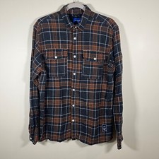 Jack Jones Mens Flannel Size M Button up Long Sleeve Adult Cotton Plaid