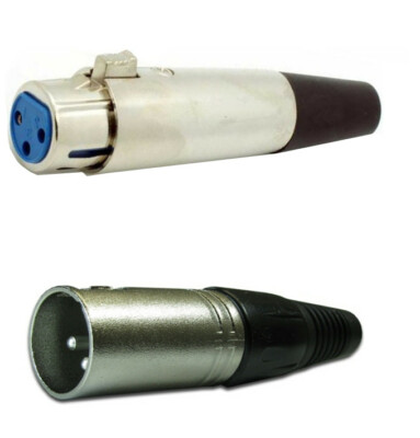 1 Pair (2pcs) Male Female XLR 3-Pin Audio Cable Connector Plug Mic Microphone