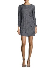 HALSTON HERITAGE Gunmetal Beaded Cowl Back Dress Size 2 NWT $595