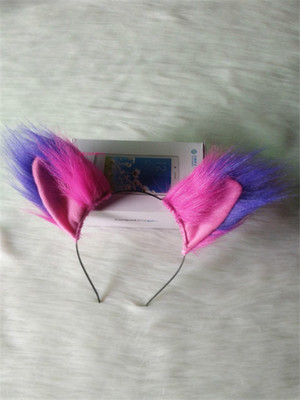 Orecchie E Coda Di Gatto In Peluche Rosa E Viola - Costume Cosplay Anime