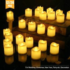 120/96/48/24X LED Tea Light Candles Tealight Flameless Flickering Wedding Decor