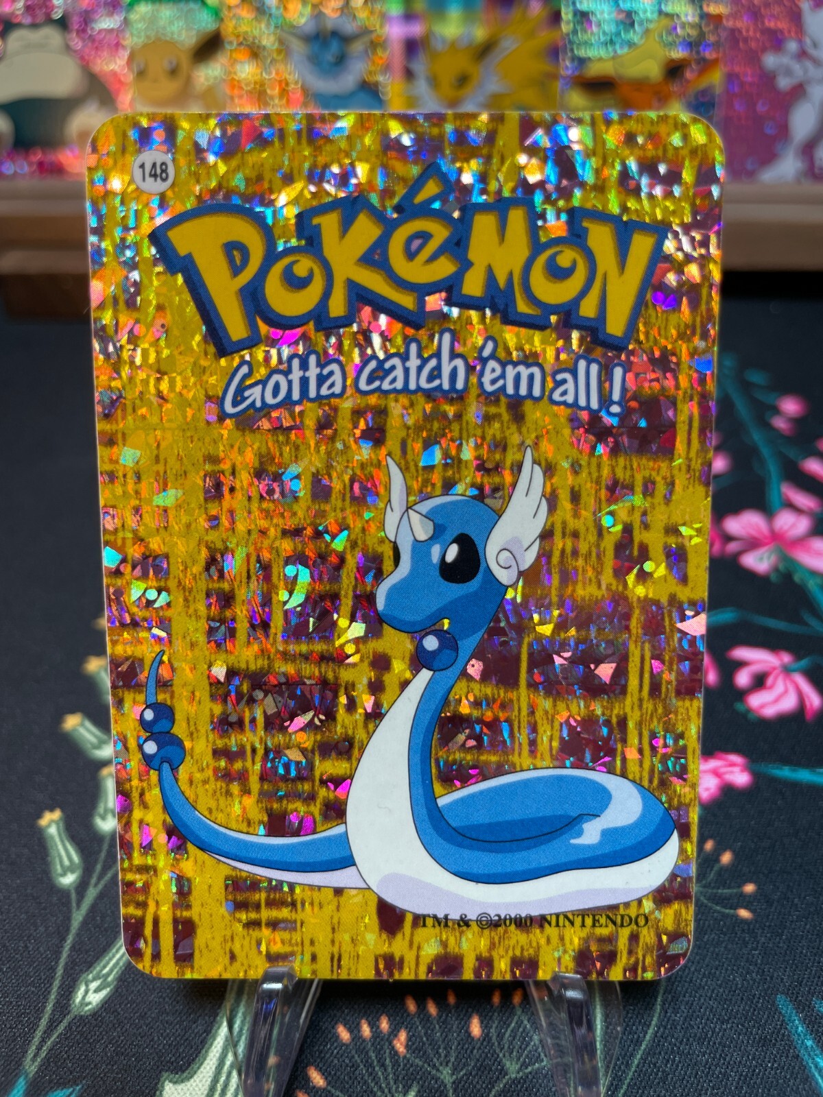 Dragonair #148 -  Vintage Vending Machine Prism Sticker 2000 - Pokemon Card