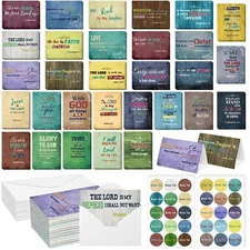 120 Pack Christian Greeting Cards Bulk Religious Motivational Encouragement C...